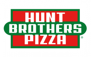 Hunts Brothers Pizza green and red logo.